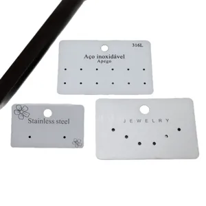 Edelstahl Ohrring Display Karten weiße Papierverpackung für Schmuck Großhandel Shop