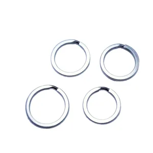 Anillas de llavero de acero inoxidable anillos planos partidos accesorios de ferretería DIY