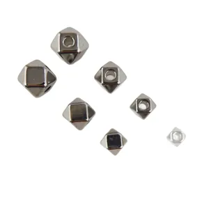 Stainless steel geometric spacer beads for DIY jewelry making, silver metal loose charm.