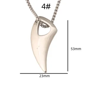 Roestvrij staal punk klauw hanger ketting, stoere hip hop sieraden voor mannen detail.