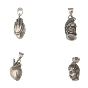 Heren Roestvrij Stalen Hanger Halsketting Gotisch Punk Hip Hop Gebed Hand Spartaanse Helm Anatomisch Hart Buddha Hoofd Sieraden