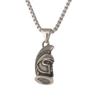 Roestvrij staal Spartaanse helm hanger ketting voor heren hiphop vintage sieraden