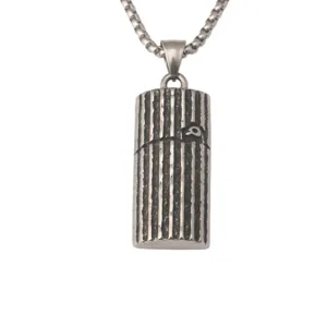 Roestvrij staal punk stijl cilindrische hanger ketting voor mannen hiphop sieraden