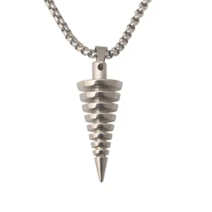 Roestvrijstalen punk kegel spiraal hanger ketting voor heren hip hop cool trui ketting sieraden