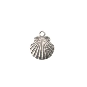 Colgante de concha de acero inoxidable estilo océano accesorio de joyería DIY