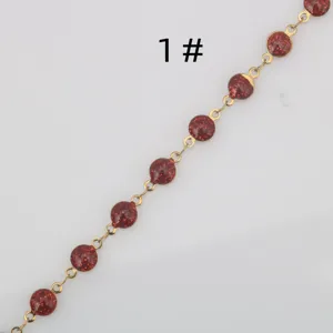 Stainless Steel DIY Chain Colorful Drip Oil Round Pendant Chain Semi Finished Necklace Bracelet Anklet Chain Jewelry Making