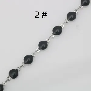 Stainless steel DIY enamel bead chain necklace bracelet jewelry making semi-finished component