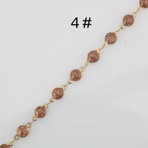 Stainless steel DIY sparkling enamel chain gold plated bracelet necklace jewelry finding