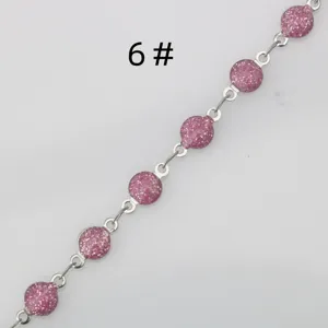 Stainless steel DIY glitter epoxy chain colorful jewelry making bracelet necklace accessory