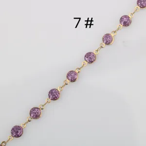 Stainless steel DIY purple glitter gold chain semi-finished bracelet necklace jewelry making supplies