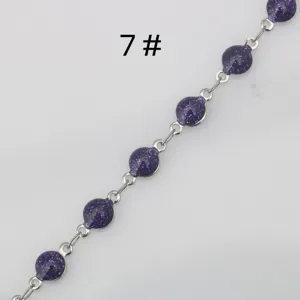 Stainless steel purple glitter bead chain semi-finished DIY jewelry making bracelet necklace