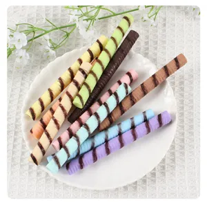 Colorful PVC simulation chocolate stick model fake food dessert roll toy accessory for DIY