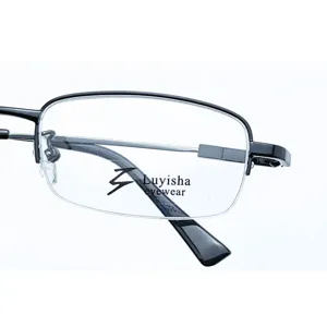 Montatura per occhiali da uomo d'affari quadrata semirimless in titanio memory.