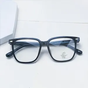 Large square blue light blocking optical glasses frame anti UV vintage TR90 eyewear