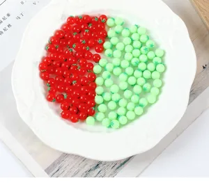 Miniature resin simulation tomato beads for DIY dollhouse kitchen food play craft props accessories.