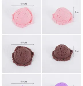 PVC simulation ice cream ball model food play prop dollhouse accessory decoration 6.8x3cm