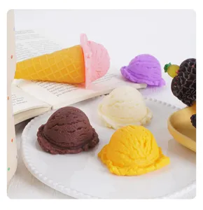 PVC simulation ice cream scoop models colorful fake food toys for dessert display props