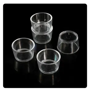 Mini transparent plastic simulation pudding cup model jelly dessert cup DIY craft accessory detail.