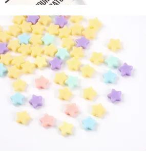 Mini cabochon di caramelle a stella in PVC ciondoli in resina colorata per fai da te gioielli 100pz
