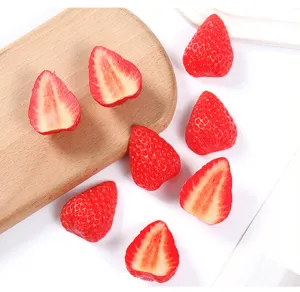 PVC künstliche Erdbeere Modell Simulation Obst gefälschte Erdbeere Kuchen Dekoration Zubehör
