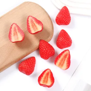 PVC Simulation Halbe Erdbeere Modell Falsche Frucht Feste Erdbeere Geburtstagskuchen Dekoration Frucht Zubehör