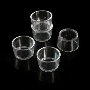 Clear plastic miniature pudding cups DIY jelly container model dollhouse accessories set 4pcs
