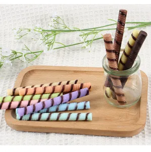 Detailed view of colorful PVC simulated wafer roll models for DIY toy accessories.