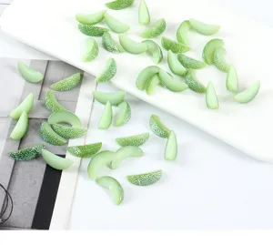 Miniature resin cantaloupe slices DIY food charms realistic miniature fruit cabochon accessories