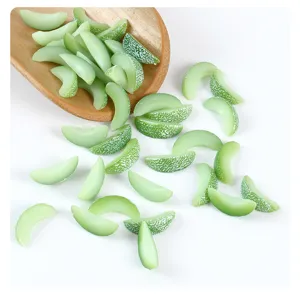 Miniature simulation cantaloupe slice detail shot, resin fake fruit DIY food play accessory