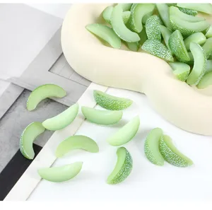 Miniature simulated cantaloupe slices resin fake food DIY craft dollhouse accessories 100pcs