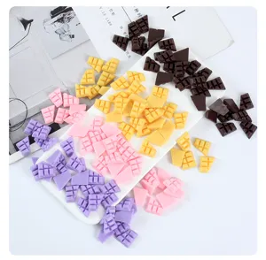 Mini simulated half chocolate resin flatback cabochons DIY dessert craft accessories detail
