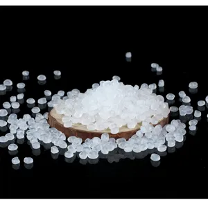 Close-up of white simulated rice beads slime charms DIY accessories for crafting and decor.