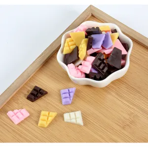 Mini simulation chocolate resin cabochons set, fake food PVC pieces for DIY craft and dollhouse.