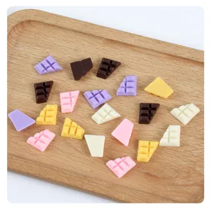 Mini simulation half-block chocolate PVC model DIY food play dessert accessories detail view