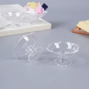 Mini transparent tray cup dessert accessory for DIY miniature decoration parts set.