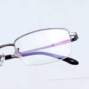 Men's half-rim business metal eyeglass frame stylish optical prescription glasses