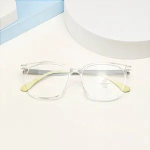 Clear frame anti blue light optical glasses retro square TR90 spectacle frame for daily wear