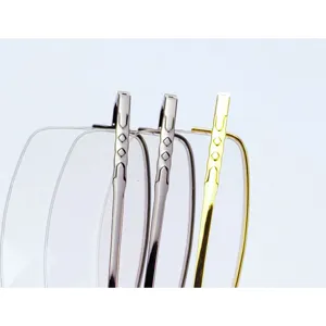 Men's business half-frame metal glasses frames main view displaying multiple color options.