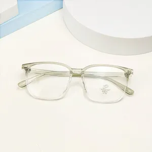 Lunettes de vue anti lumiere bleue grand cadre vintage monture TR90 transparente carree detail