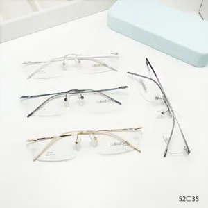 Montatura per Occhiali Rimless in Lega di Titanio Retro Leggera Occhiali Ottici Minimalisti per Uomini e Donne Quotidiani