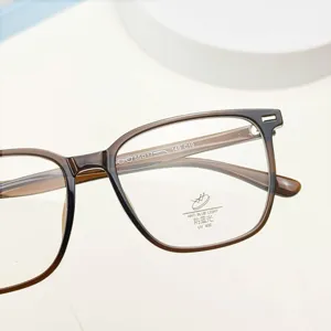 Monture de lunettes optiques carrée rétro en TR90 pour hommes et femmes anti lumière bleue.
