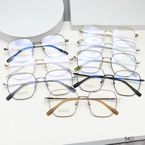 Montura de Gafas Polígono de Beta Titanio Vintage Gafas de Montura Grande 54mm