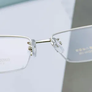 Montatura per occhiali da uomo in metallo mezza montatura, stile business, ottica premium.