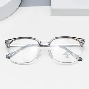 Stylish anti-blue light glasses frame for men and women, clear optical eyewear detail.