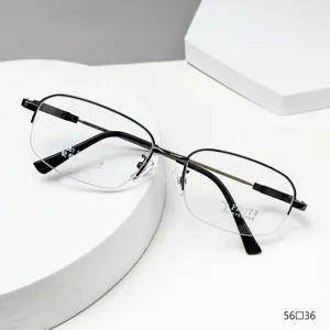 Montatura per Occhiali Semi-Rimless da Uomo d'Affari Leggera in Lega di Titanio con Memoria Ottica Quadrata