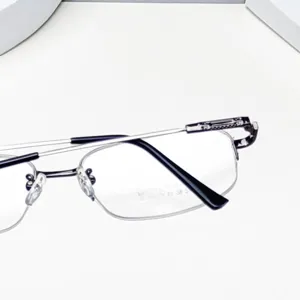 Montura de gafas semi al aire para hombre ligera diseño elegante negocio profesional