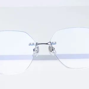 Monture de lunettes sans cadre en titane grandes lunettes optiques verres transparents