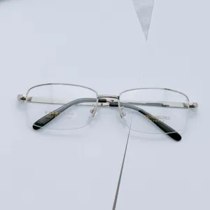 Men's business semi-rimless optical glasses frame metal large size prescription reading eyewear 3027