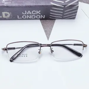 Montatura per occhiali quadrata affari uomo in titanio memoria ottica metallo 9945 comoda