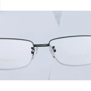 Men's business half-rim metal glasses frame square optical eyewear frame 3027 clear lens